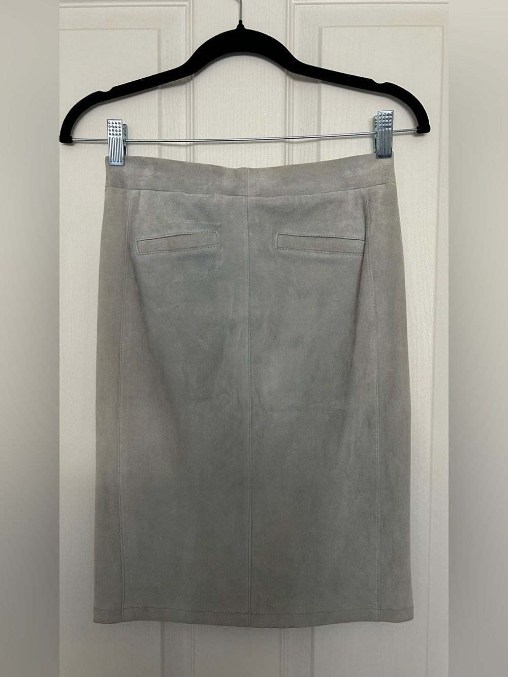 Classic ciel Suede Pencil Skirt Designer 100% lamb leather - Picture 4 of 7